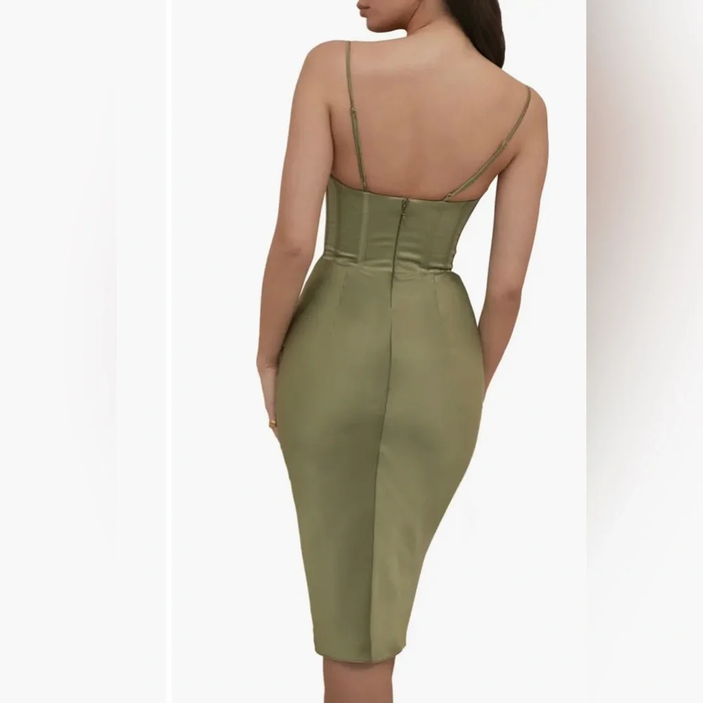 House of CB Olive Green Midi Dress - Picture 2 of 15